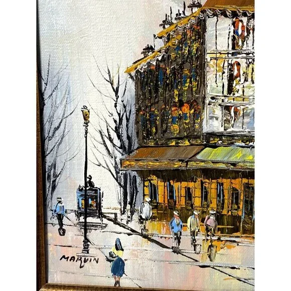 French Impressionism Original Signed Marvin 8 X 10" Canvas Oil Painting